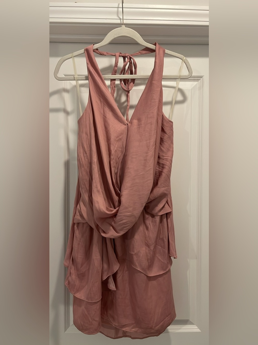 Draped Rose Pink Silk-Blend DO+BE Dress, med